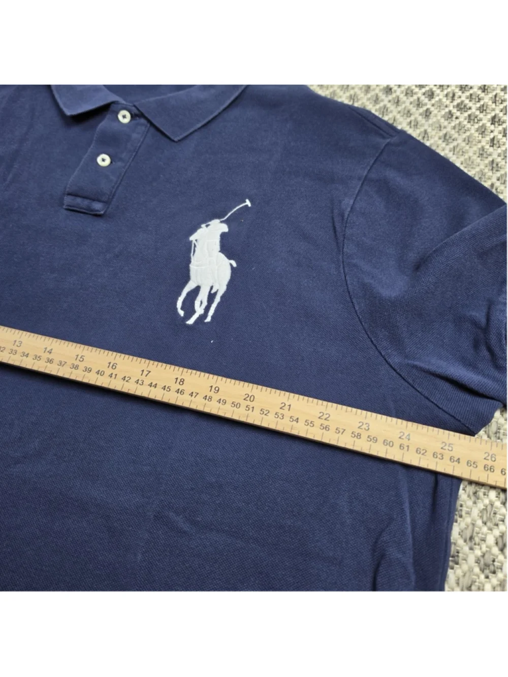 Polo Ralph Lauren Big Pony Polo Shirt Men’s XXL Navy Custom Slim Fit #3 Cotton
